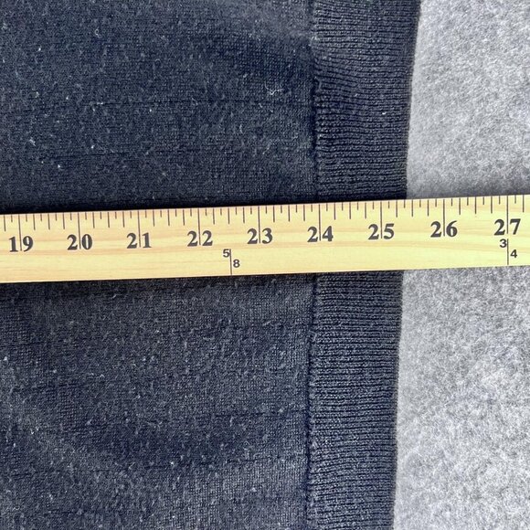 Franco Rossi Mens Large Sweater V Neck Vest Black Merino Wool Blend Italy - Picture 7 of 8